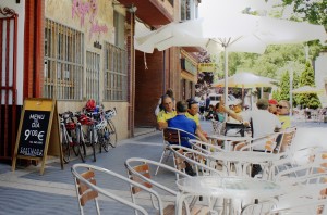 In Spain, cycling not just a sport for the young! Here, later in the day before I headed back to Zaragoza, I caught the midday meal. I had the "menu del dia" - which is the ONLY way to eat when in Spain! This is a several course meal at a nice reasonable price. Anyway, a few tables away, a group of middle aged cyclists shared a few beers before heading on to the next town.