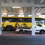 Yellow bus in Jaca