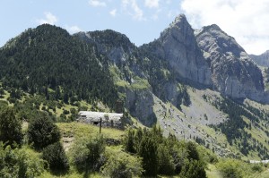 Mountain view and shepherd's hut