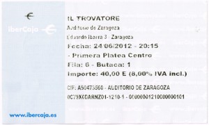 Ticket for the opera