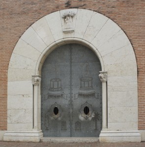 Door to the small church dedicated to Mare de Deu de la Salut