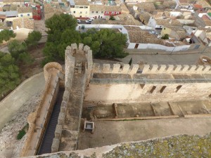 looking down at walls